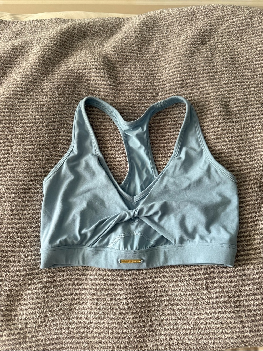 Gymshark Twist-Front Light Blue Sports Bra